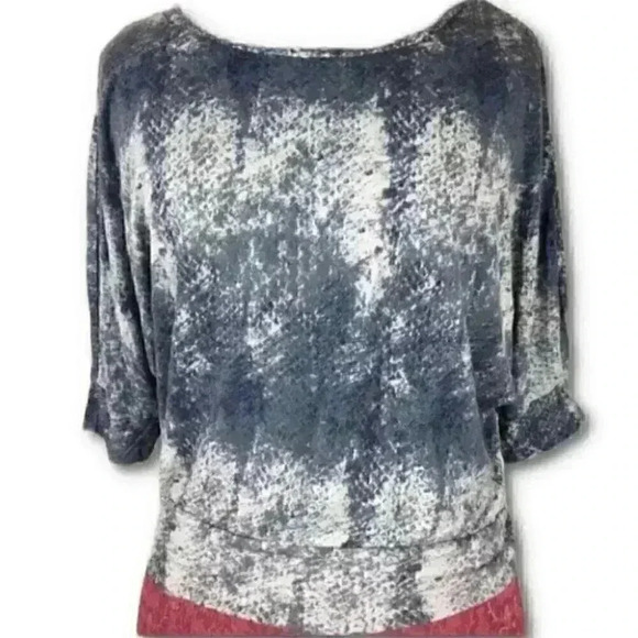 Mudd Womens Top Size Small Blue Gray SnakeSkin Print Dolman Y2k vintage - Picture 1 of 9